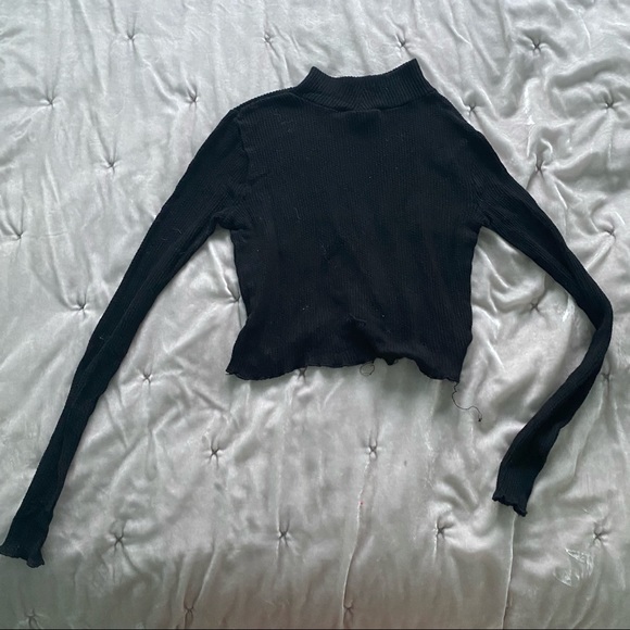 Out From Under Black Mock Neck Crop Top - Picture 2 of 2